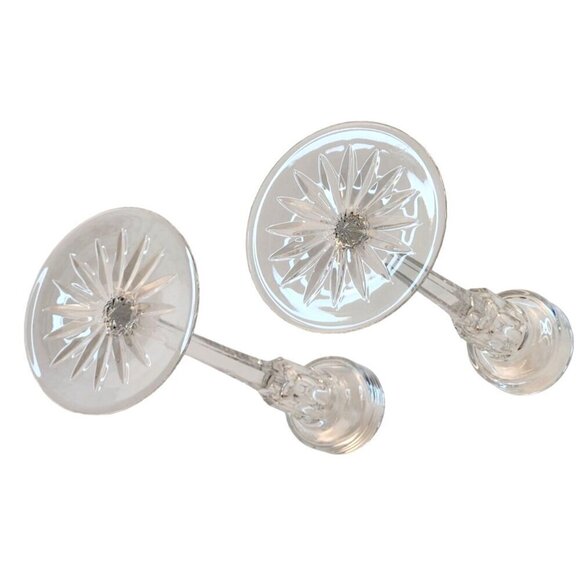 Crystal Candlestick Holders Rogaska Richmond 8" tall Set of 2 - Picture 2 of 12